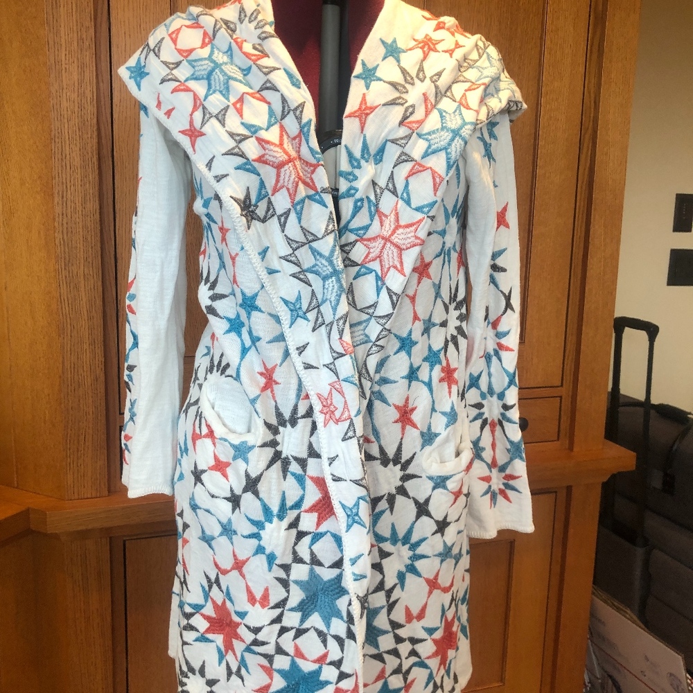 Johnny Was Biya red Cardigan Like new Size S